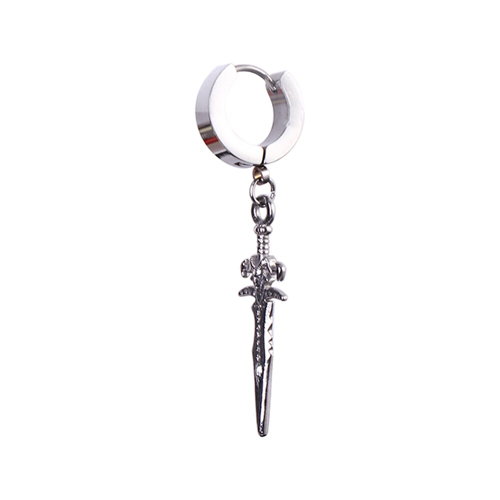 Męskie nausznice biodro chmiel punk hipoalergiczne tytanowe stalowe kolczyki klips robić ucha kolczyki bez przekłuwania akcesoria męskie: 1szt