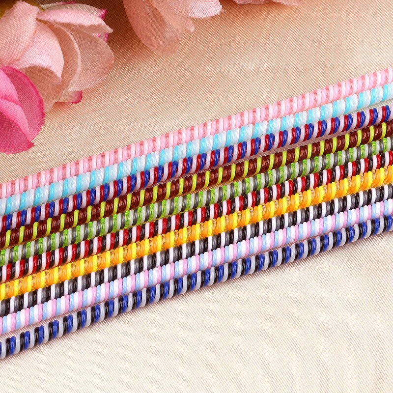 1Pc kabel spiralny USB Protector dla Iphone słuchawki odporne na kurz Winder 1.4M Earpods ochrona liny wiosna sznurka słuchawki pokrywa