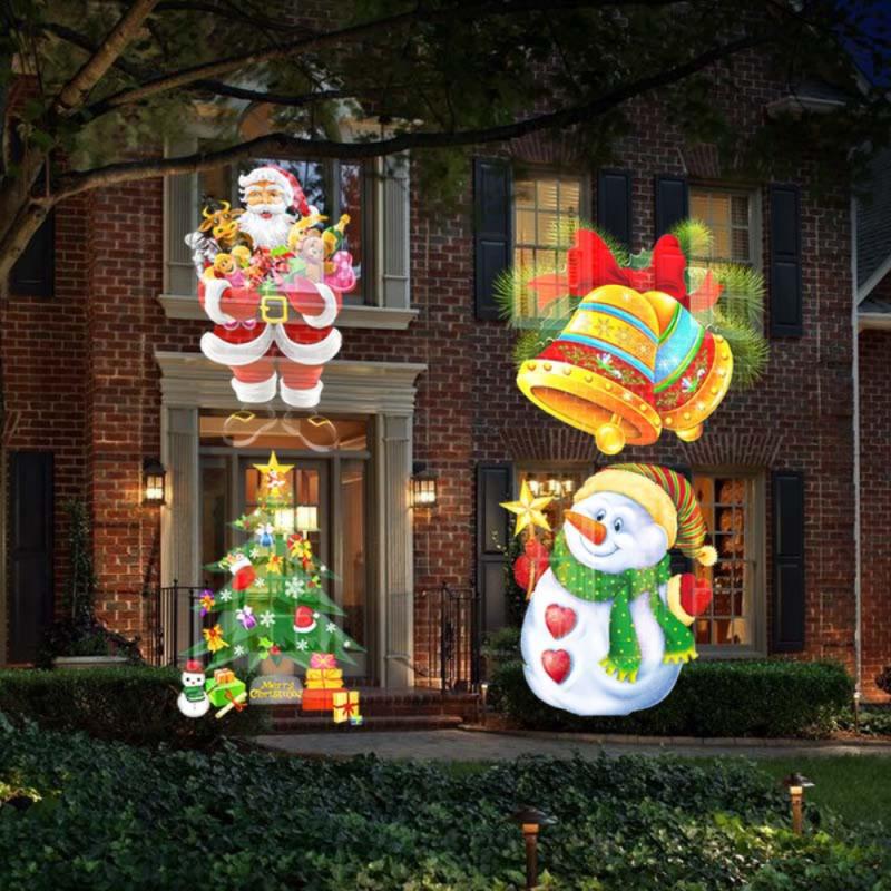 Kerst Halloween Holografische Projector 12 Films Verjaardagsfeestje Usb Oplaadbare Santa Projectie Lamp Venster Movie Projector