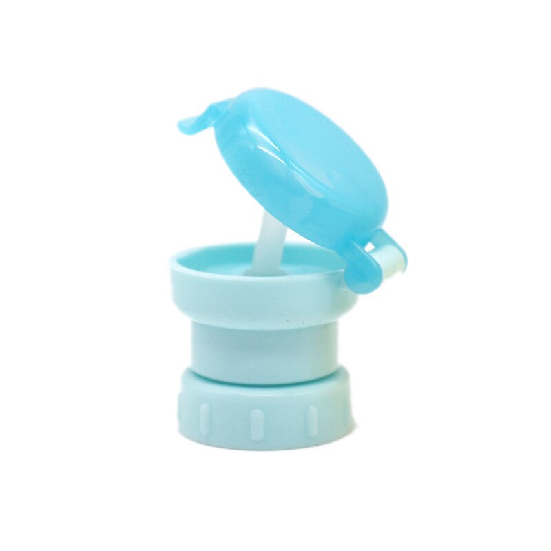 Baby Anti-Overflow Bottle Cup Straw Beverage Spill-proof Straw Cover Portable Spill Proof Water Drink Bottle Twist Cover Straw: Blue