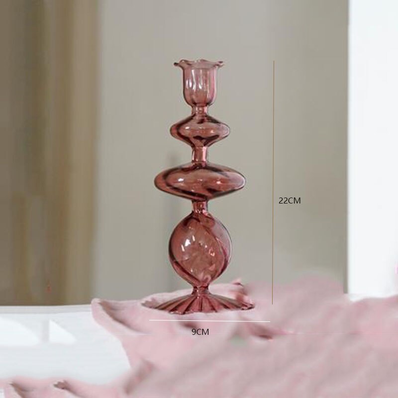 Candle Holder Home Decor Vase Glass Candle Holder Stand European Room Decoration Accessories Wedding Decoration Candlestick: J