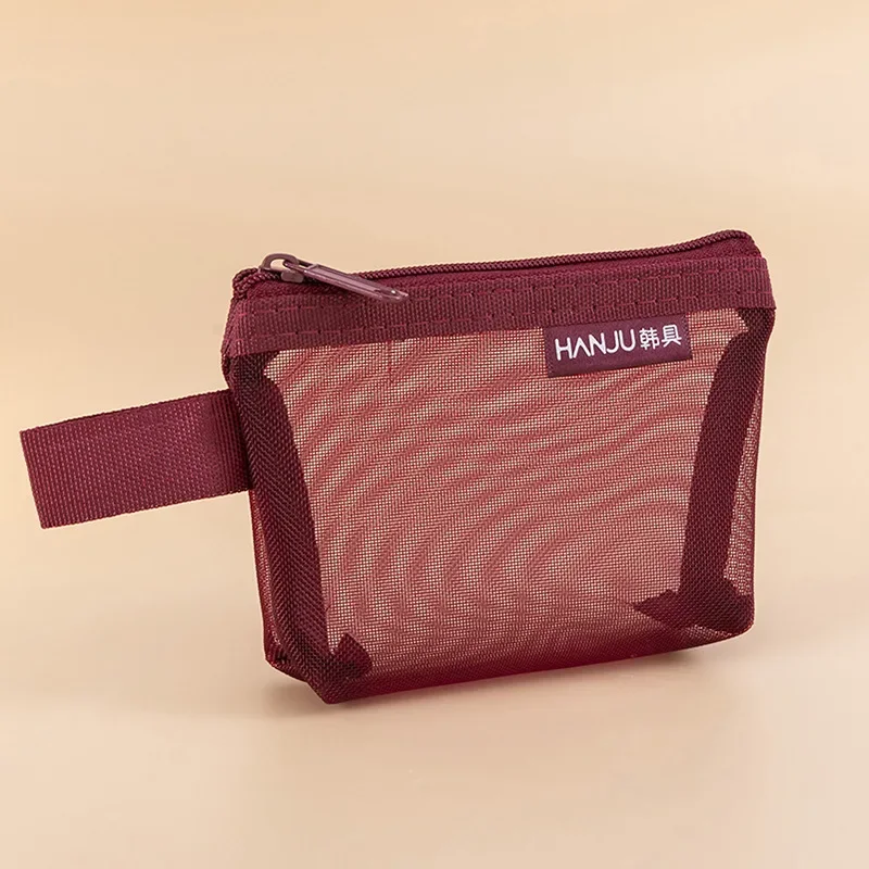 Borsa portaoggetti per caricabatterie per cavo dati per auricolari da donna piccola Nuova borsa per portamonete con cerniera in rete trasparente retrò Custodia per organizer per carte di credito: Oro