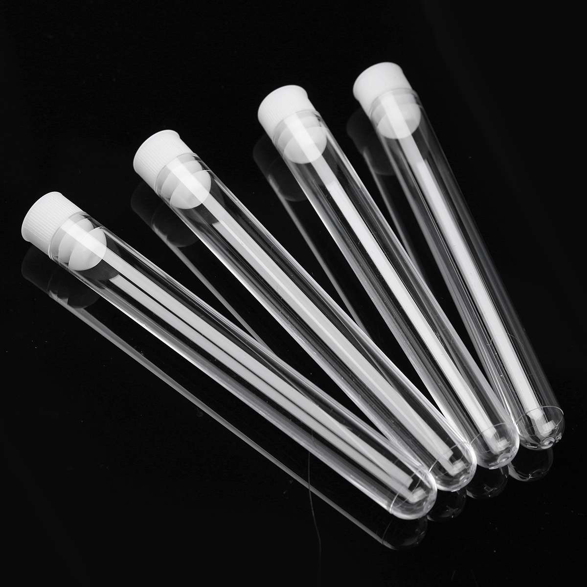 50Pcs Transparant Laboratorium Clear Plastic Test Tube Flesjes Met Caps School Lab Levert 12X100Mm Gunsten