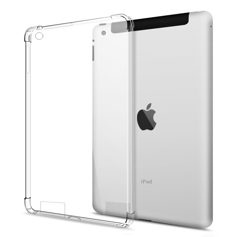 Shockproof Silicone Case For iPad 2 3 4 9.7‘’ A1395 A1430 A1460 ipad 4/3/2 TPU Flexible Bumper Clear Transparent Back Cover: Default Title