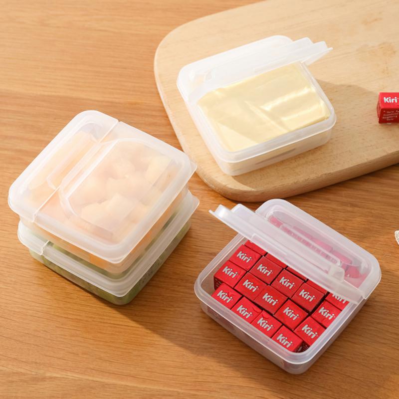 Transparent Cheese Slice Storage Box Fridge Butter Container Portable Refrigerator Fruit Vegetable Fresh-keeping Organizer Case