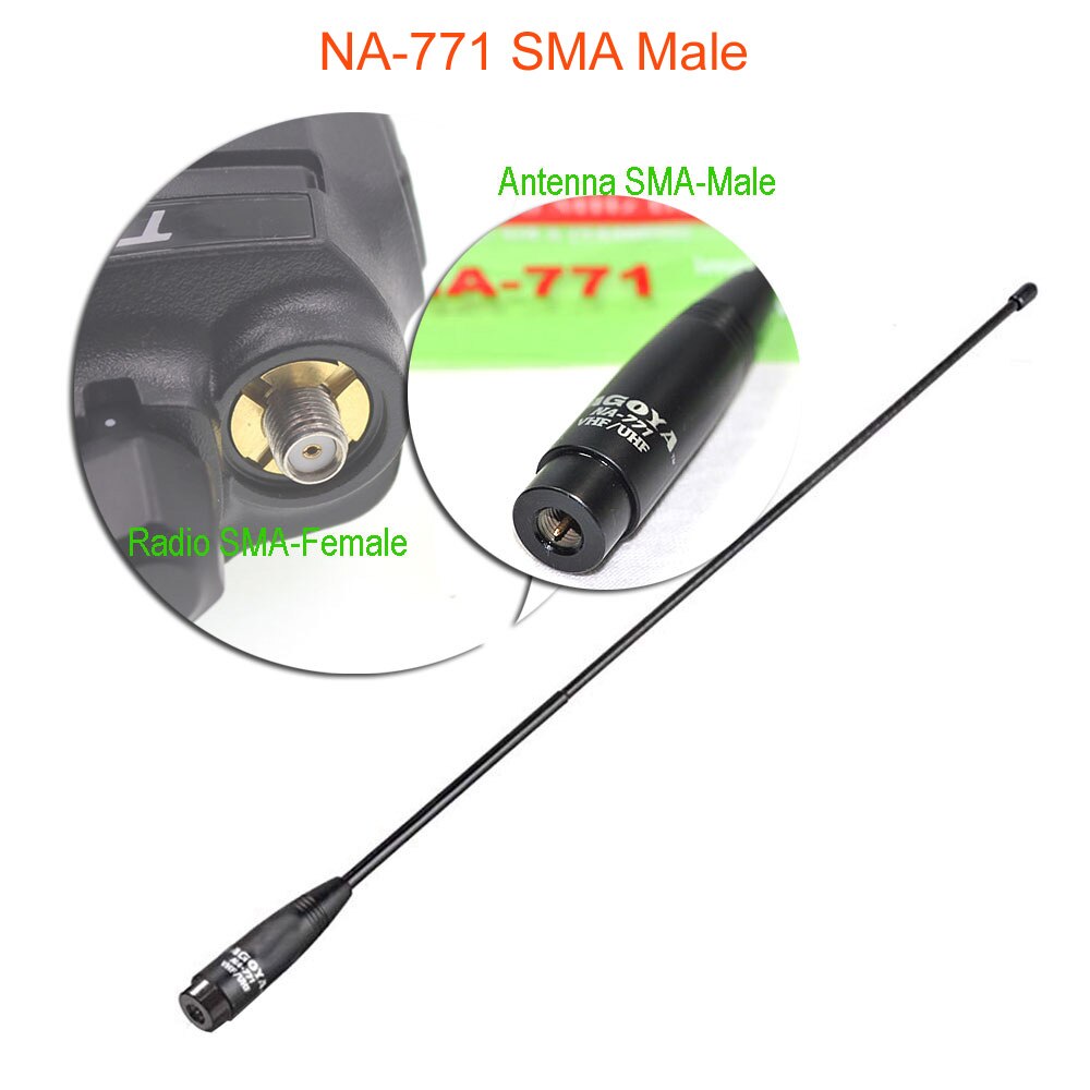 100% Original Nagoya NA-771 SMA mâle ou SMA femelle ou BNC double bande antenne pour BaoFeng Yaesu WouXun TYT talkie-walkie: NA-771-SMA-M