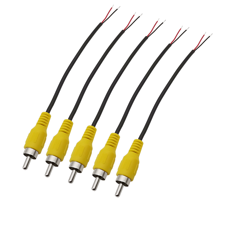 RCA Male Plugs / Female Socket Adapter Audio Video AV RCA Plug Jack Extension Wire Cable Connector For Video Camera DIY 15CM: Gold