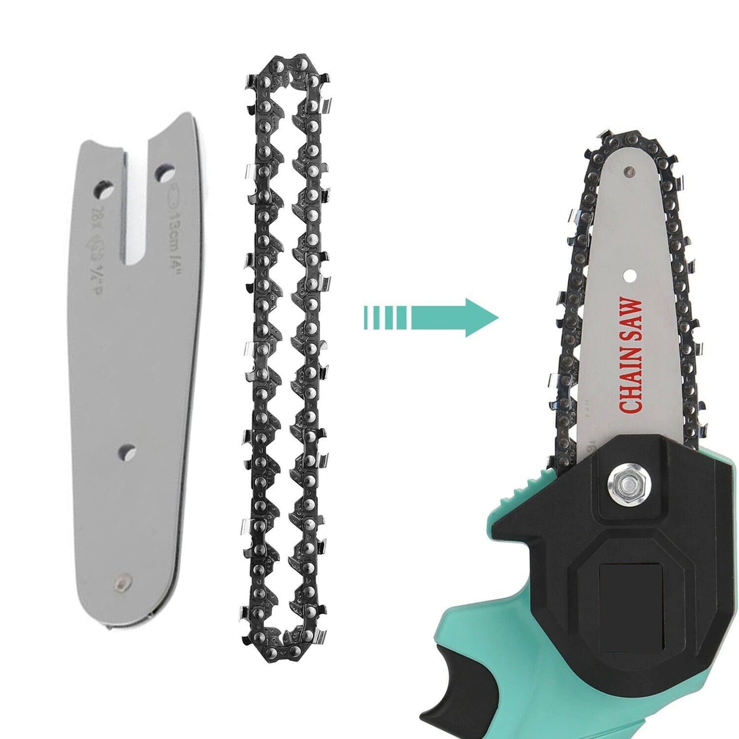 Saw Chain 4Inch 7inch 8Inch Mini Steel Chainsaw Chain With Blade Electric Saw Accessory Replacement Chain Drive Link Pitch