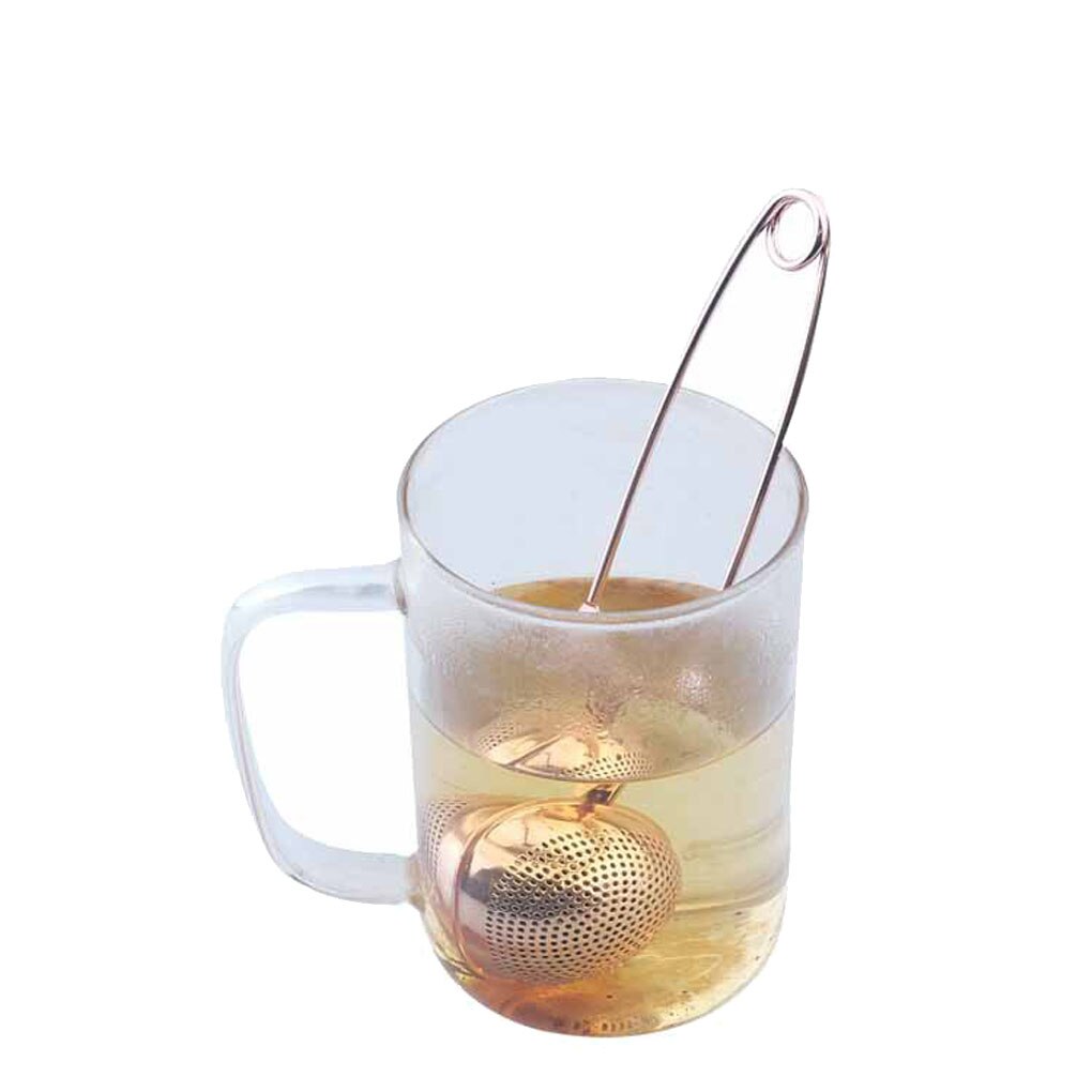 Stainless Steel Spherical Rose Gold Tea Set Strainer With Handle Large Capacity Tea Set Tea Set Household Kitchen Tools