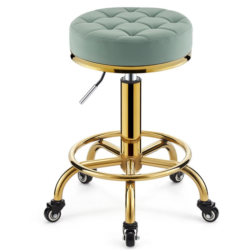 Roterende Lifting Schoonheid Kruk Kapper Stoel Ronde Gouden Kruk Rvs Stoel Kapper Kruk Kapsalon: as pictureB10 cloth
