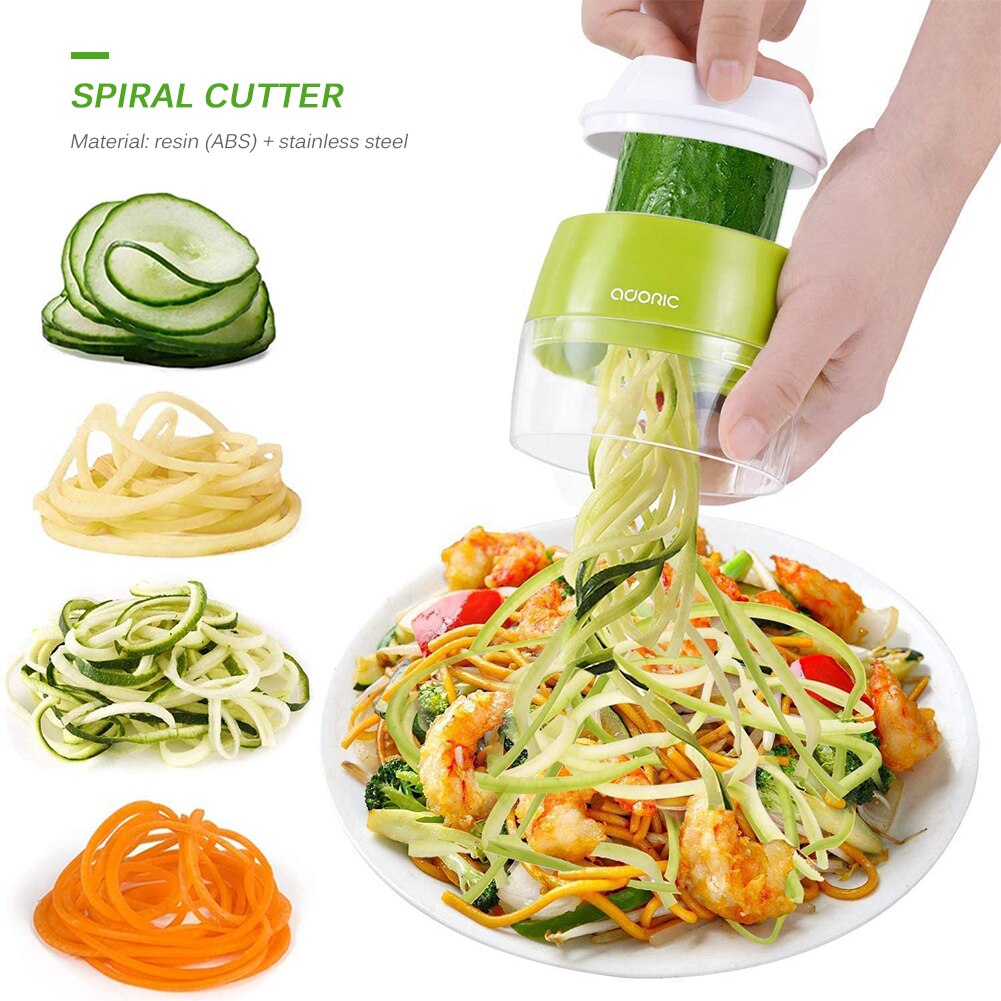 Handheld Wortel Aardappel Komkommer Spiraal Rasp Snijder Groente Fruit Slicer Tool Komkommer Peeling Mes Snijmachine