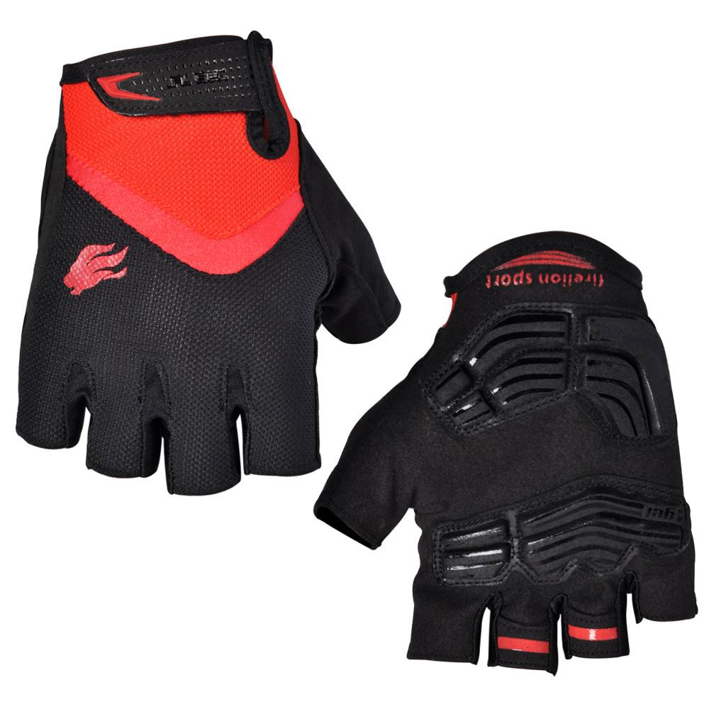 Gants de vélo courts en Gel d'origine gants de vélo de montagne vtt à demi-doigt gants de vélo de descente: Red / XL