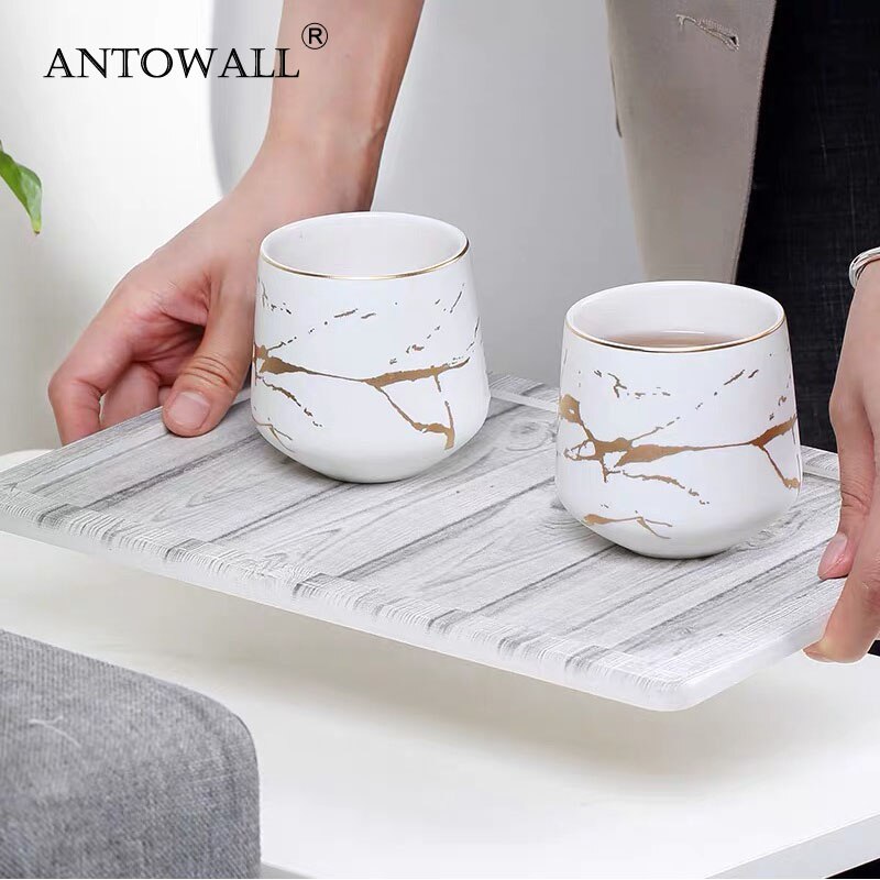 ANTOWALL nordycki filiżanka marmurowa złoty kolor filiżanka kawy 250ml filiżanka wody szklanka czarne białe kubki