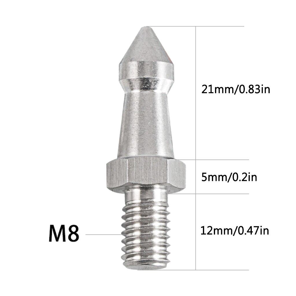 2PCS Stainless Steel Tripod Spikes 3/8 1/4 M8 Camera Spike Monopod Foot Screw U1JA: C