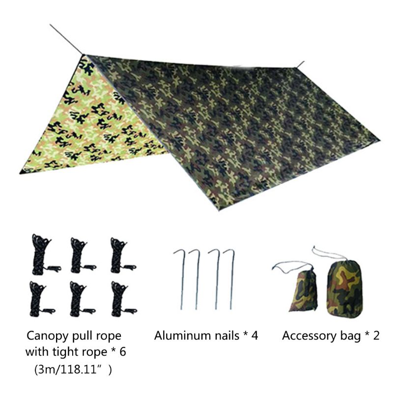 Hamac Nylon pluie mouche tente bâche 10x10 pi grand imperméable Camping bâche abri Protection UV léger Ripstop: B