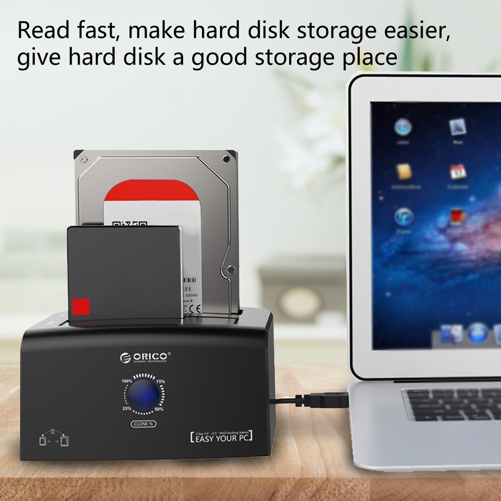 Double Disk Position Offline Copy Hard Disk Base Hard Drive Docking Station With Led Computer Accessories