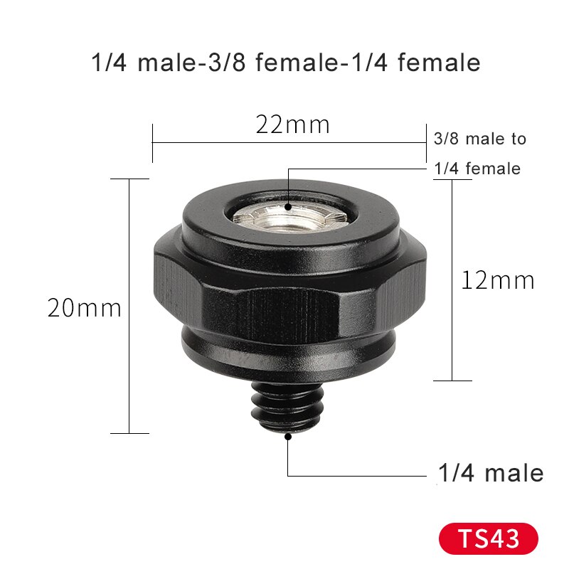Kamera 1/4 Zu 3/8 Männlichen Zu Weiblichen Schraube Halterung Für Stativ Adapter Heißer Schuh Stick Licht Stehen Halterung Einbeinstativ Revolution schrauben: TS43