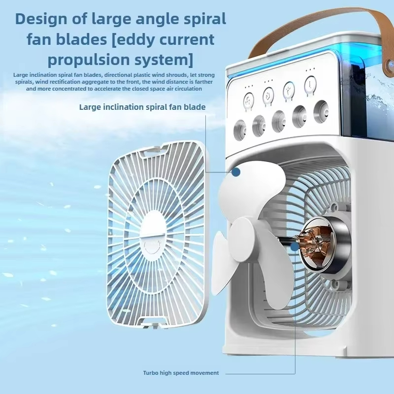 Midea-ventilador portátil 3 en 1, aire acondicionado, Enfriador de aire pequeño para el hogar, luces LED nocturnas, humidificador, ajuste de aire, ventiladores para el hogar,