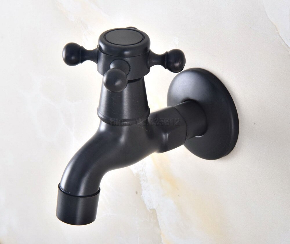 Black Oil Rubbed Bronze Wall Mounted Cross Handles Washing Machine Tap Water Tap tav339