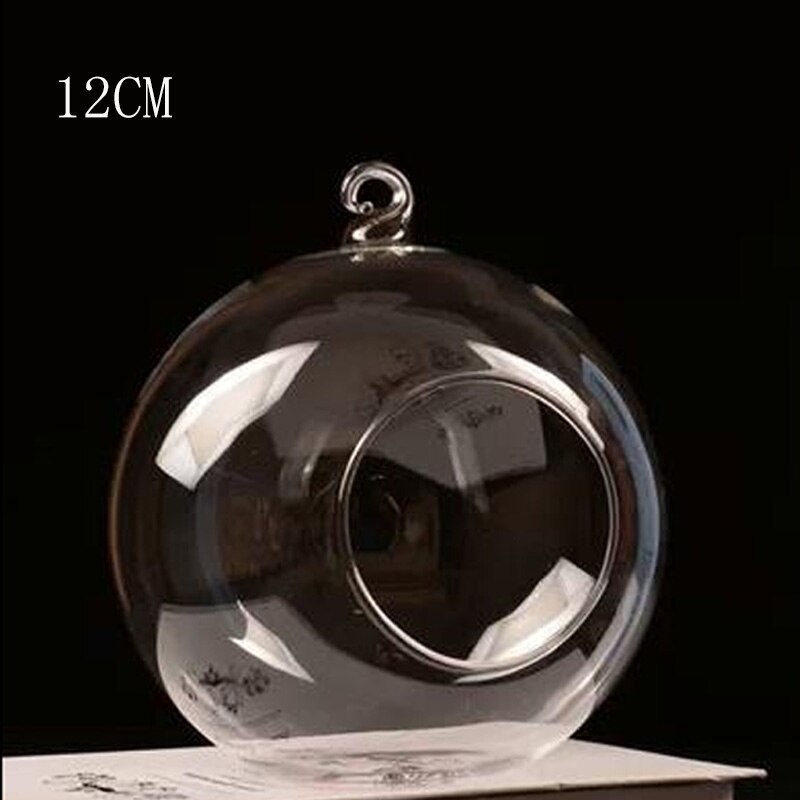 Romantique cristal verre suspendu bougeoir romantique mariage dîner décor à la maison chandelier fête verre boule bougeoirs: 12cm