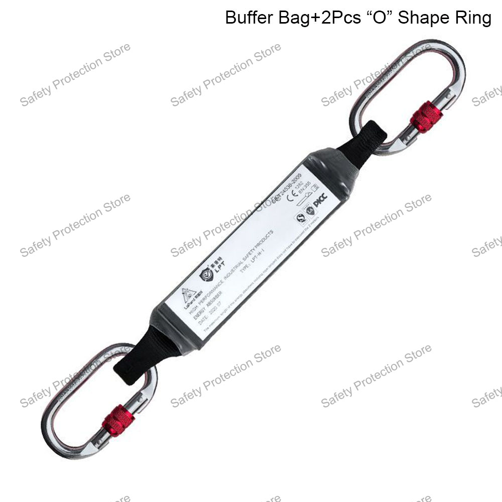 Sicherheitsgurt Lanyard Stoßdämpfer Große Höhe Arbeit Absturzsicherung Sicherheitsgurt Seil Puffertasche Klettern Schutzgurt: Rot