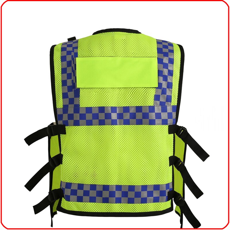 Motorcycle reflective racing vest police man moto safe warning jackets motorcycle hong kong style green police pocket jacket