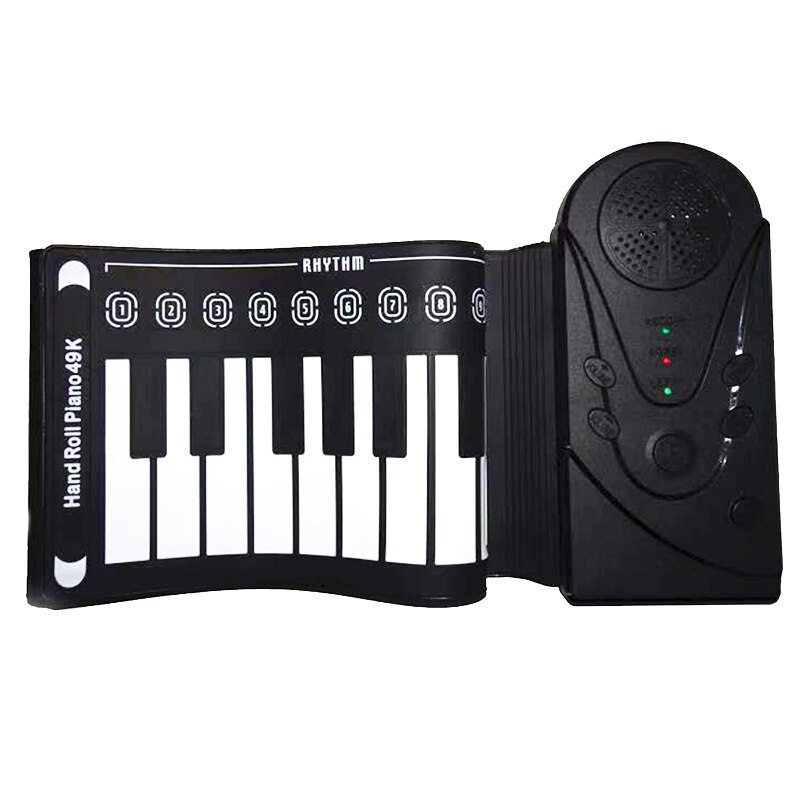 49 tasten Klavier Midi- Tastatur Weichen Tragbare Klaviere rollen hoch für freundlicher Studenten Spaß Schwarz Weiß