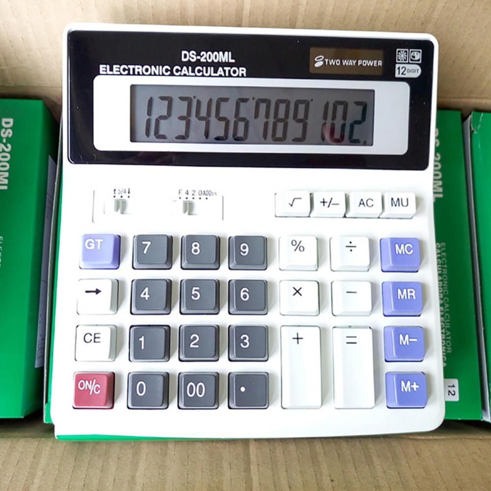 12 Digit Solar Battery Power School Student Office Desktop Electronic Calculator