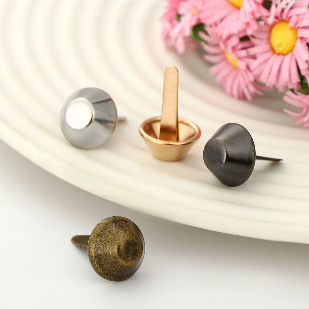 100pcs 12mm Retro Metal Feet Purse Handbag Decorative Rivets Leather Crafts Studs Pierced Bag Accessories DIY Punk Jewelry Rivet