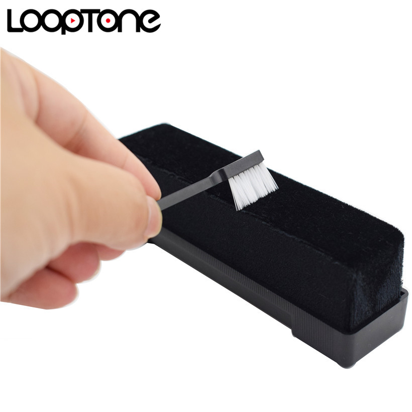 LoopTone LP/CD Velvet Brush Stylus Cleaner Vinyl Record Cleaning Brush Accessories for Turntable Players Black