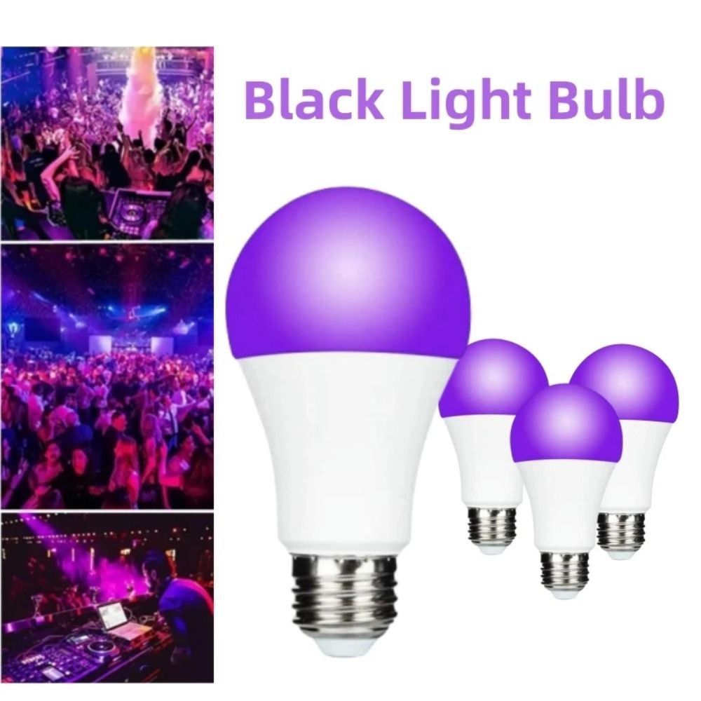 Blacklight Ultraviolet Lamp UV Purple Bulb 360 Glow E27 UV Light Bulbs 10W Atmosphere Purple Black Light Bulb Party Supplies