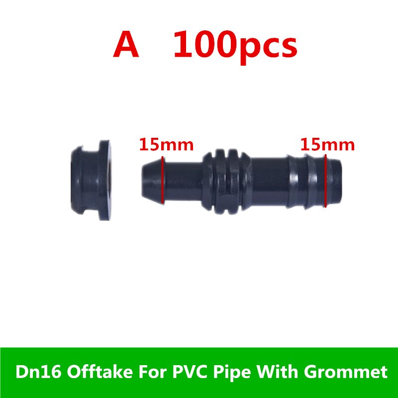 Dn16 Offtake For PVC Pipe With Rubber Grommet Starter Barb Connector For Poly Hose Into a PVC Pipe Drip Barb Fittings