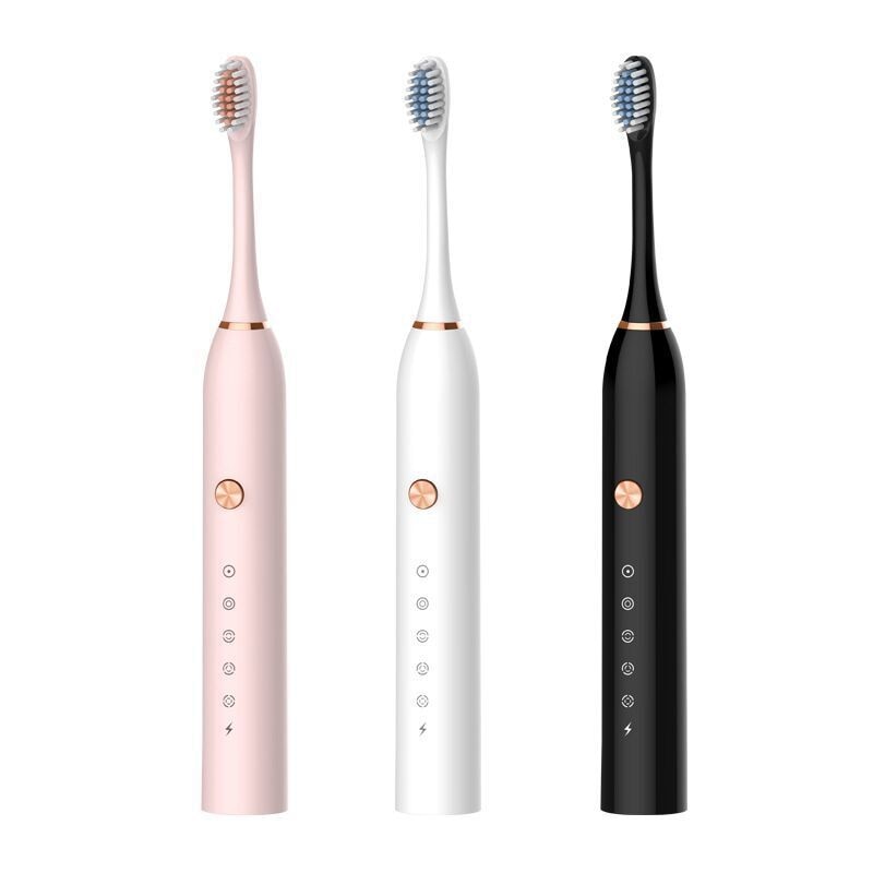 Cepillo de dientes eléctrico Sonic, temporizador para adultos, cepillo automático, Cargador USB, recargable, cepillos de dientes, juego de cabezales de repuesto lavables
