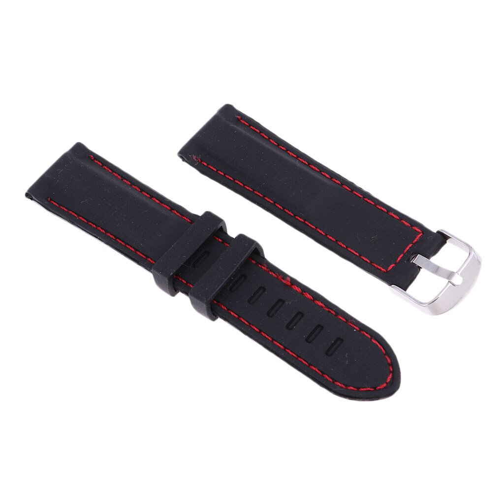 Universal 22mm 24mm 26mm de ancho, reemplazo de correa de reloj de silicona, elija tamaño y costura línea de Color