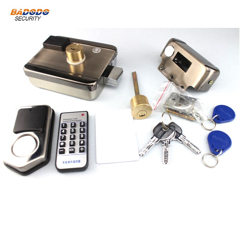 Wireless Electric lock locker motor door lock support 13.56 MHz IC card reader for access control gate door open home security