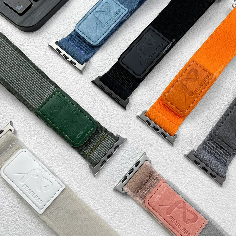 Nylon lederen band voor Apple Watch Band Ultra 49 mm 44 mm 45 mm 42 mm 41 mm 40 38 mm Sporthorlogeband Iwatch Serise 9 8 7 6 5 armband