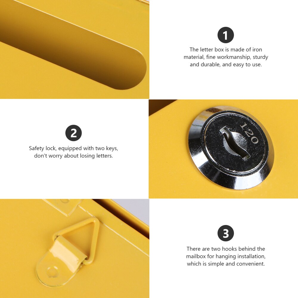 1pc European Style Letter Box Iron Mailbox Post Box Mailbox