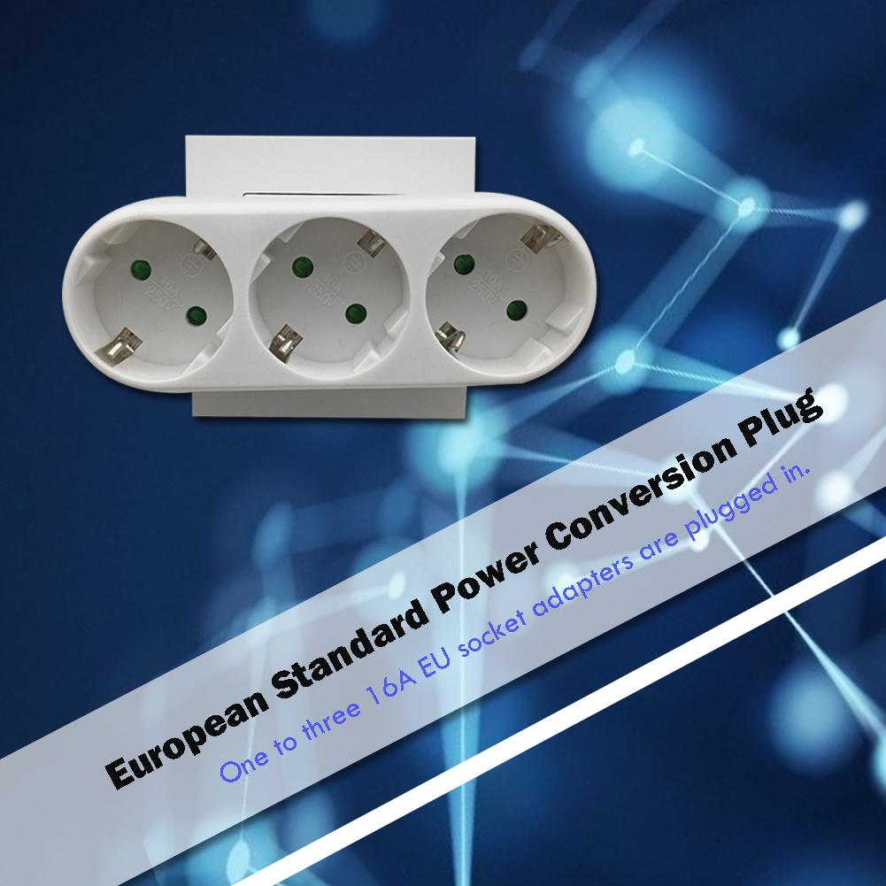 ALLOYSEED EU Stekker Adapter - 1 naar 2 of 1 naar 3 Weg Stopcontact Converter - 250V 16A 3500W Reisstekker