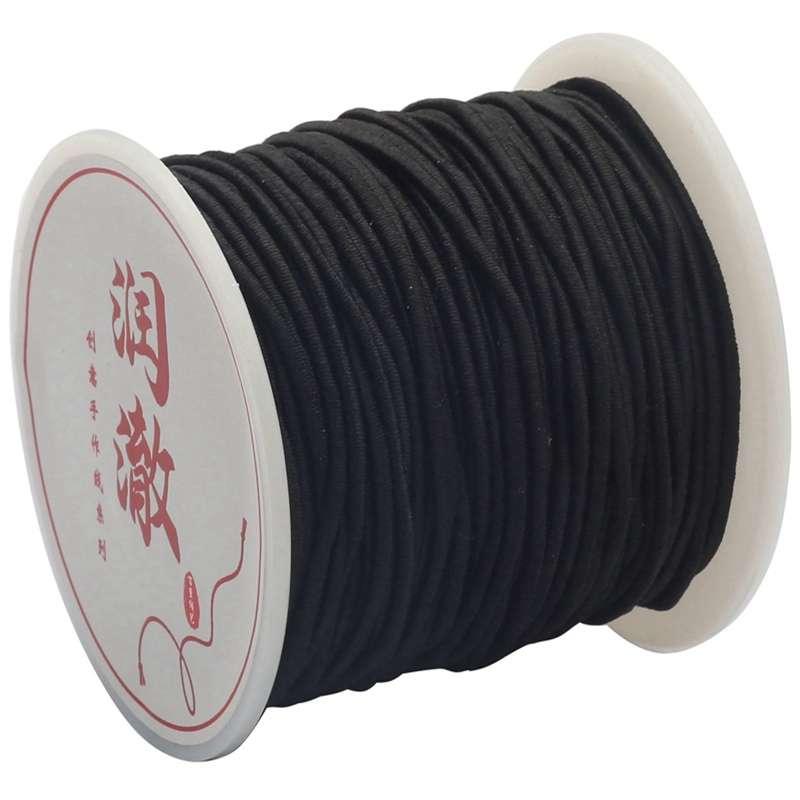 50 m/rolka mocne elastyczne frezowanie przewód 0.8-1.5mm do bransoletek Stretch Thread String naszyjnik komponenty do biżuterii DIY linia produkcyjna: Black / 1.5mm 50Meters