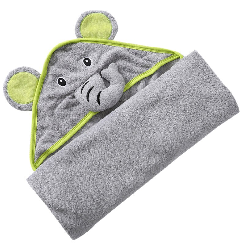 Hooded Baby Handdoek Grijs Olifant Wereld Natuurlijk Katoen Zacht En Absorberend Bad Handdoeken Met Kap Voor Baby 'S, Peuters, perfecte Baby