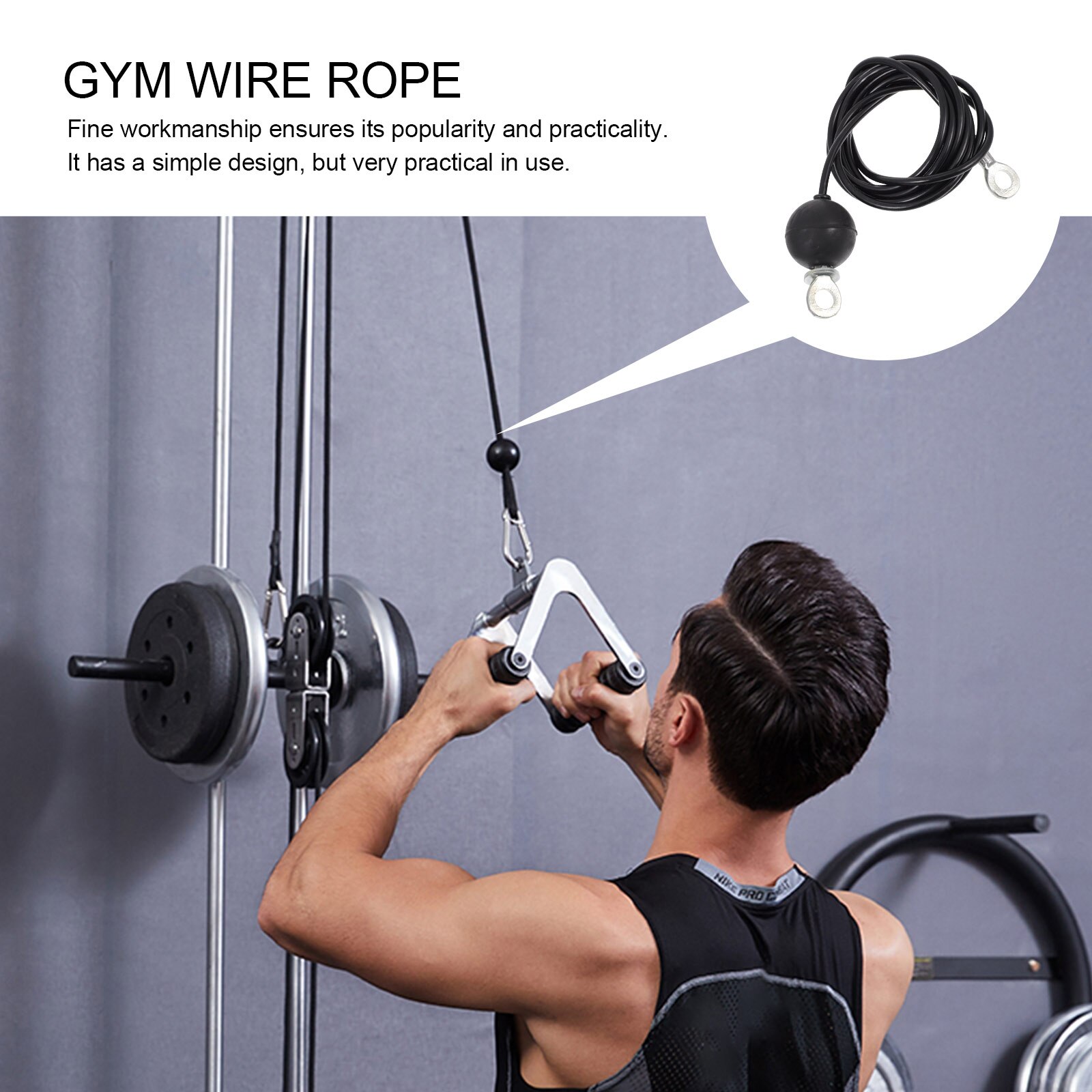 1 Bag DIY Fitness Wire Rope Practical Gym Cable Heavy Duty Steel Wire Rope