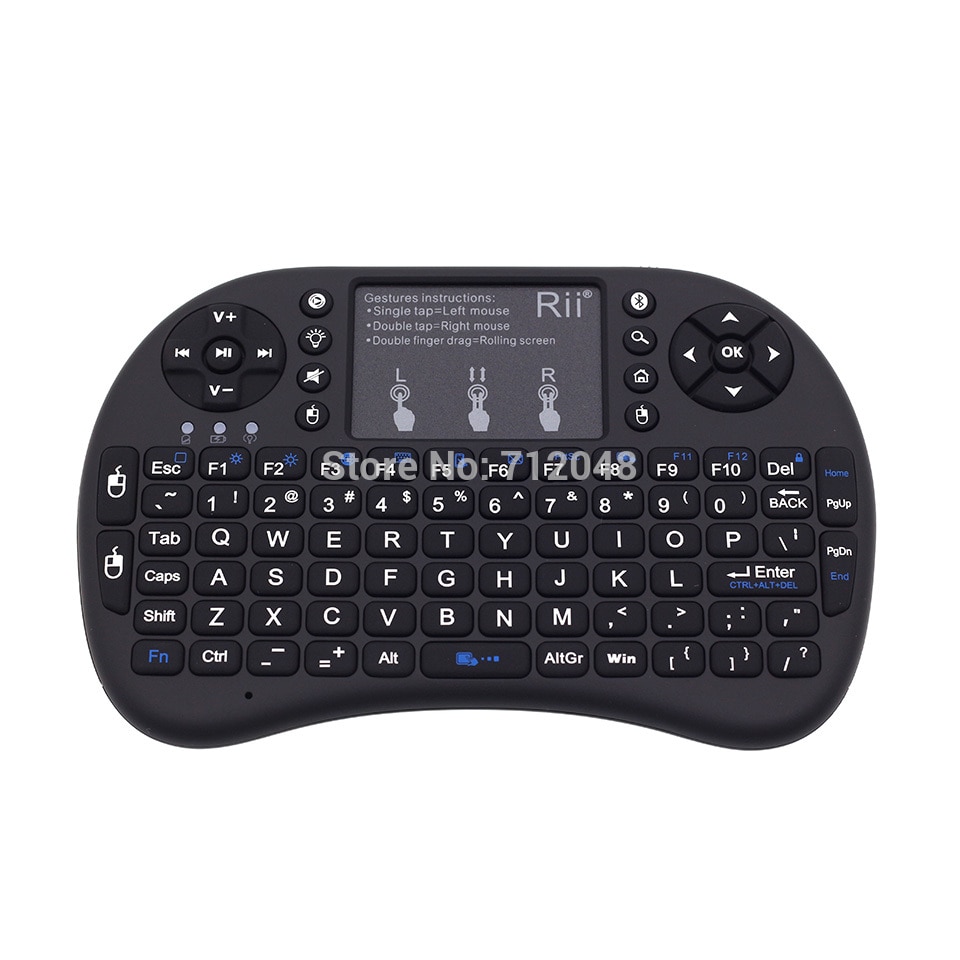 Rii i8+ Backlit Mini Wireless Bluetooth Keyboard Air Mouse with Touchpad for Android TV Box, Mini PC, Projectors, Laptops