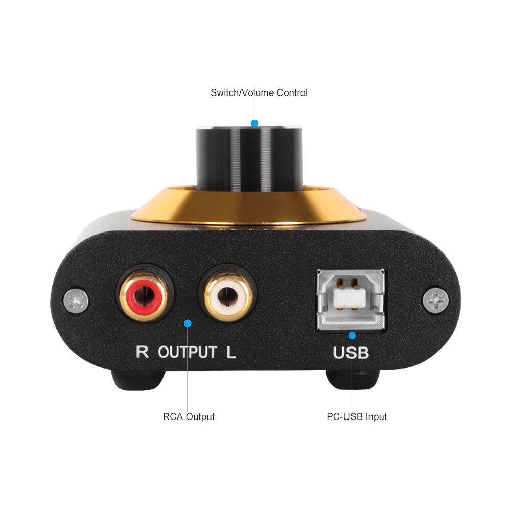 Pj.miaolai mini hifi lyd usb dekoder dac  cm6642 hodetelefonforsterker eksternt lydkort 24 bit /192 khz usb inngang rca utgangs forsterker