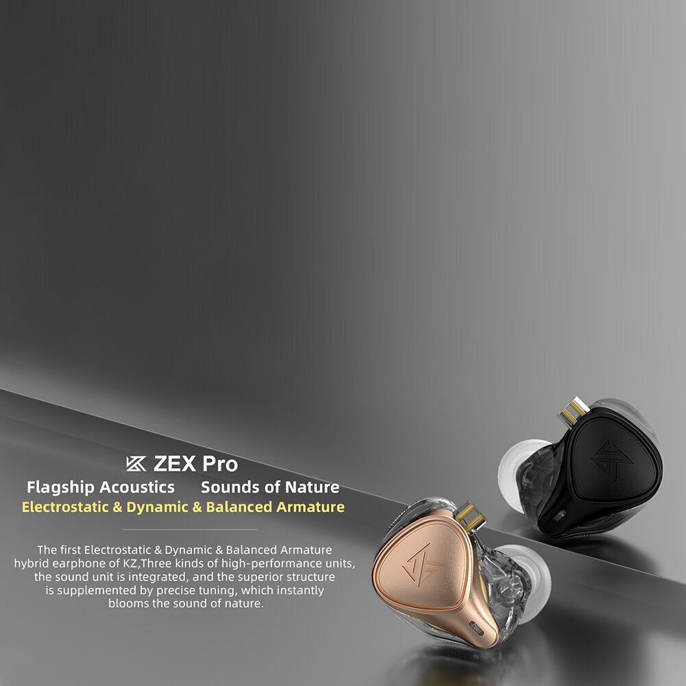 KZ-ZEX Pro Bedrade Statische Dynamische Balans Hoofdtelefoon In-Ear Sport Game Muziek Mengen Hoofdtelefoon Oordopjes Accessoires