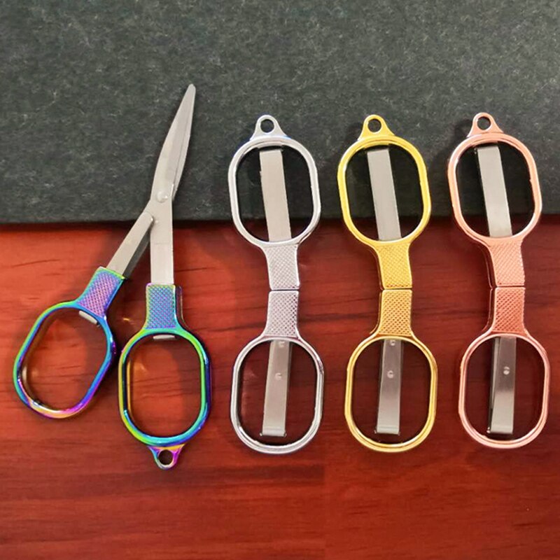 Zinc Alloy Folding Scissors Keychain Fishing Scissor Cutter Camping Tool Embroidery Scissors fabric Tailor Scissors