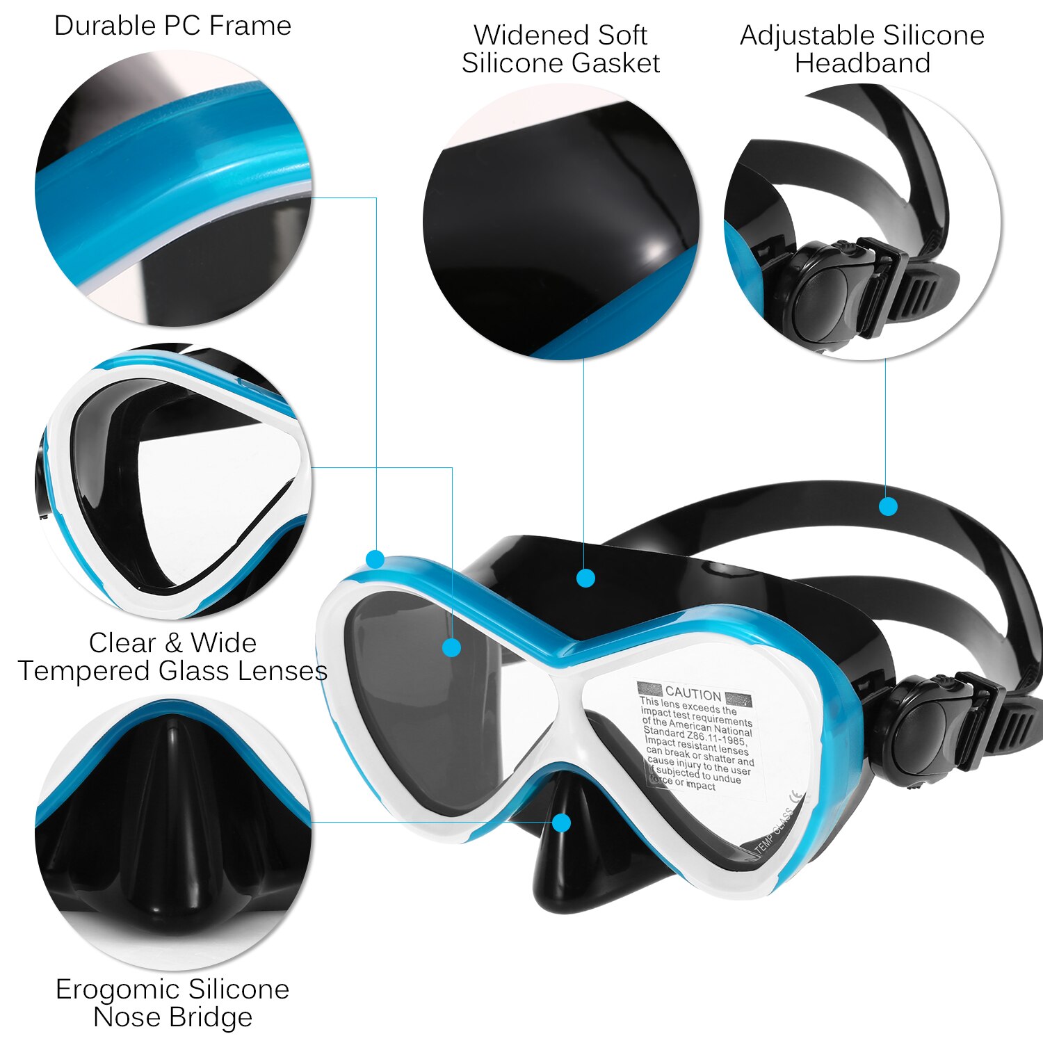 Scuba Diving Mask Silicone Mask Snorkel Anti-fog Diving Mask Snorkel Full Dry Tube Underwater Swim Equipment