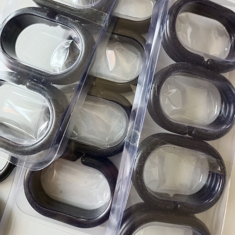 12pçs cortina de chuveiro em forma de c, ganchos pretos, cortina de banheiro, faça você mesmo, ganchos de anel de plástico, clipe deslizante, ganchos de substituição convenientes