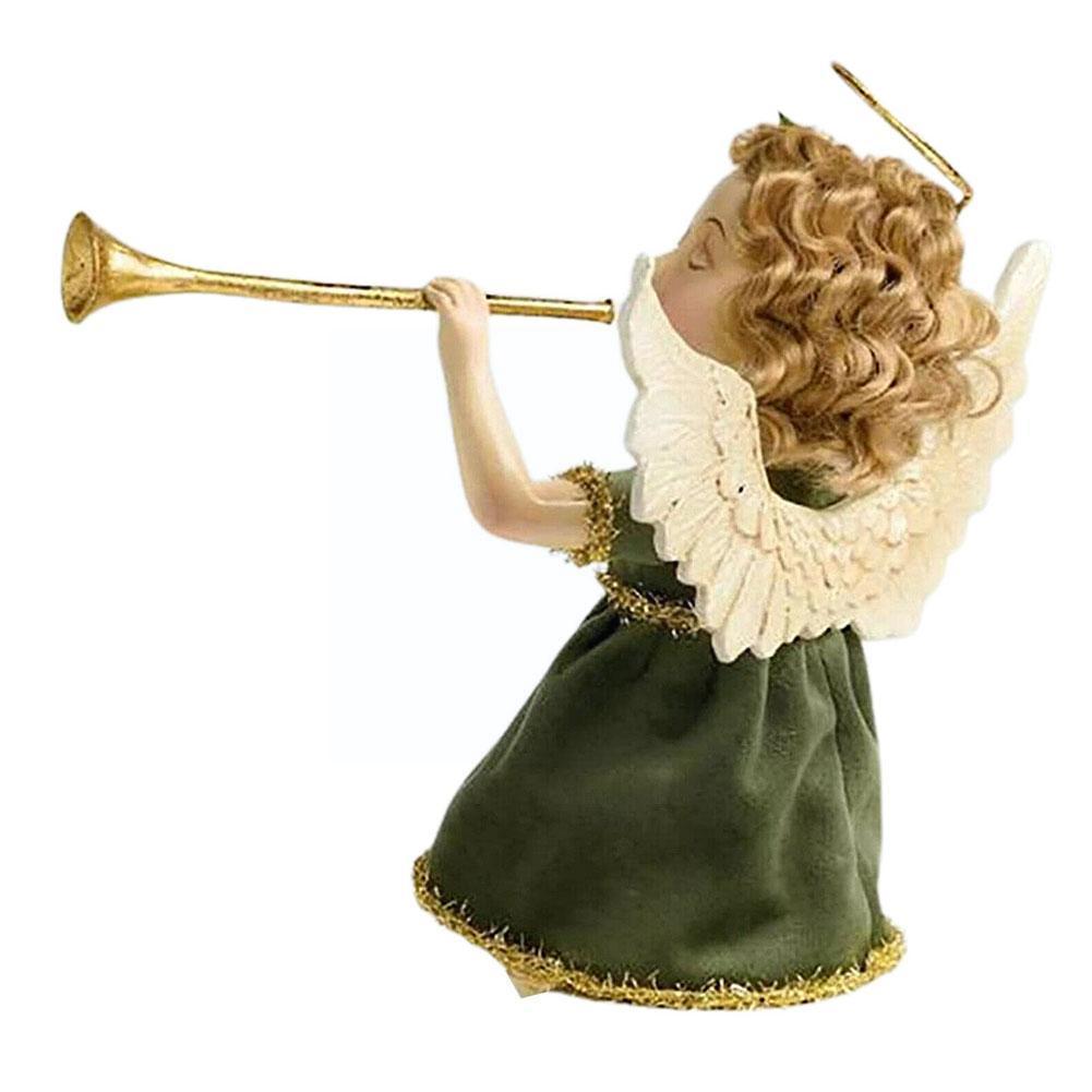 Christmas Angel Resin Garden Decor Christmas Cherub Girl A Angel Christmas Ornaments Home Sitting Trumpet Blowing Year