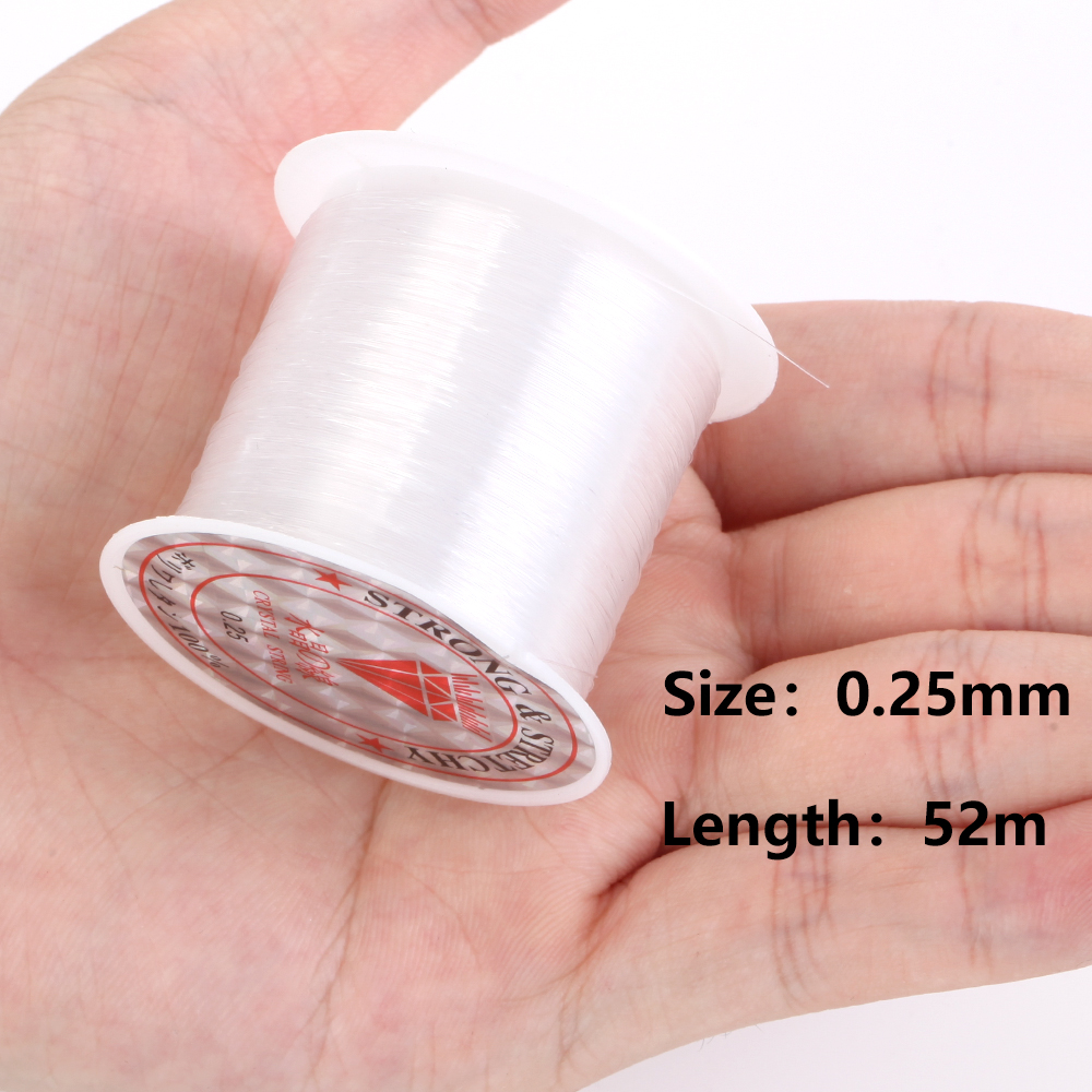 0.2-0.6mm White Fishing Line For Beads Wire Clear Non-Stretch Nylon String Beading Cord Thread For Jewelry Making Supply: black
