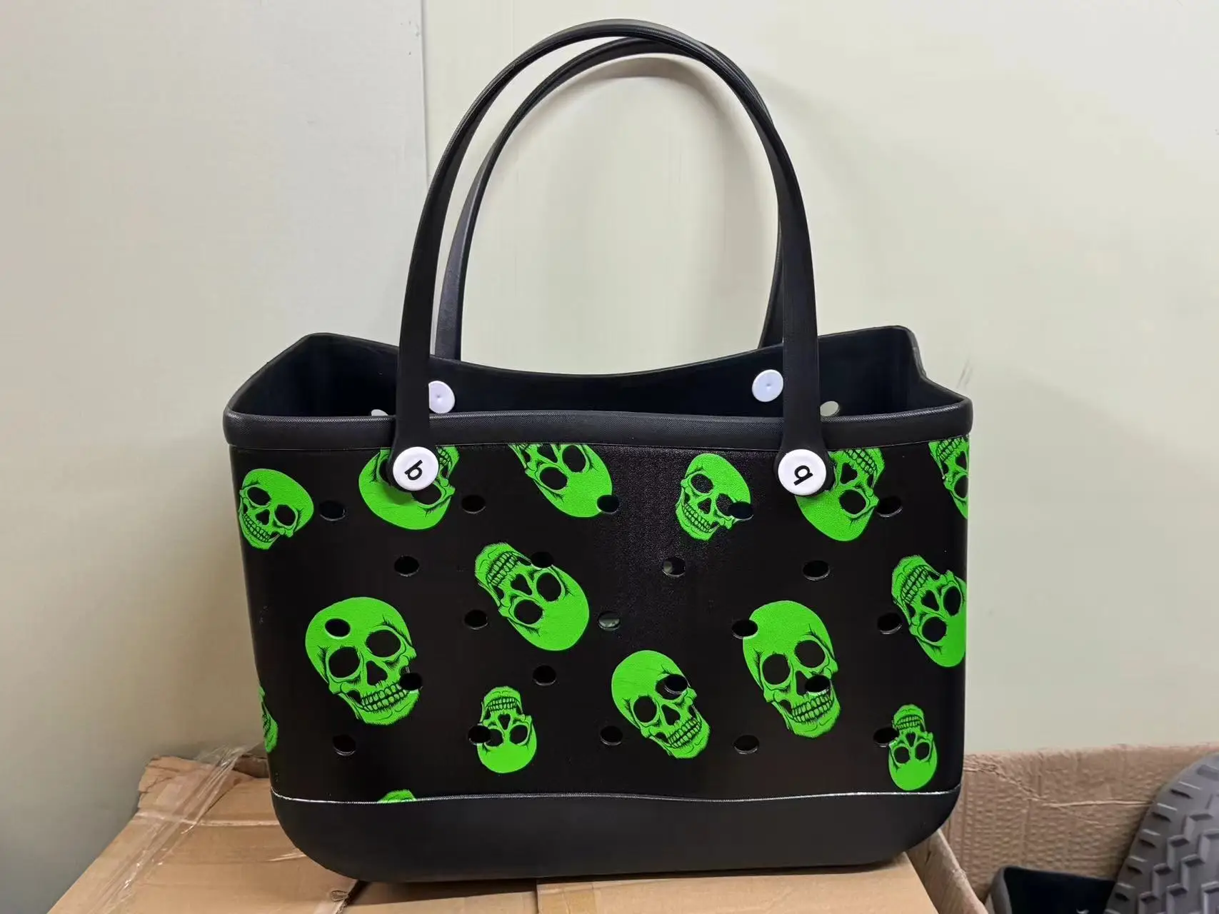 Pequeño bolso de playa, cesta de silicona con arena para niños, impermeable, lavable, a prueba de punta, duradero, abierto, para de Navidad